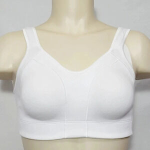 34B‎ Hanes G367 Cotton Wireless Wire Free Sports Bra White NWT